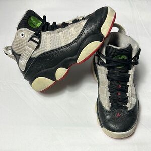 Nike Air Jordan 6 Rings Little Kids Black and White Sneakers